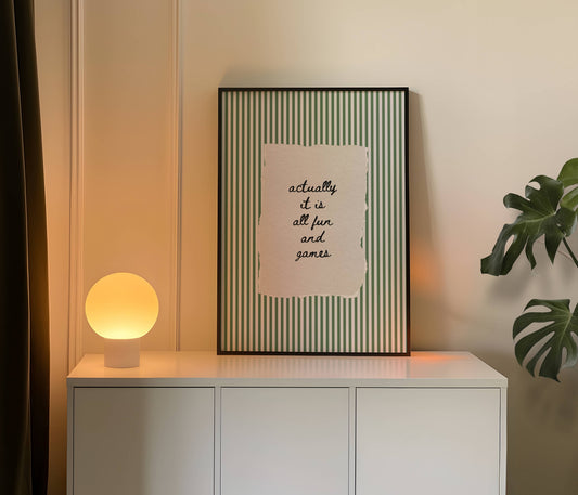 Actually It Is All Fun And Games Vintage Stripe Print | Digital Download