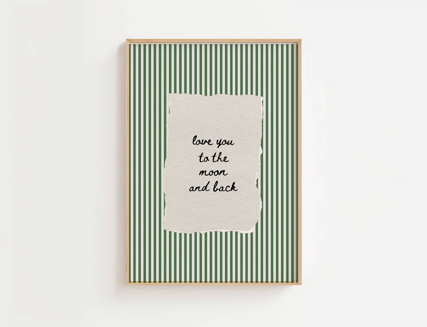 Love You to the Moon Vintage Stripe Print | Digital Download