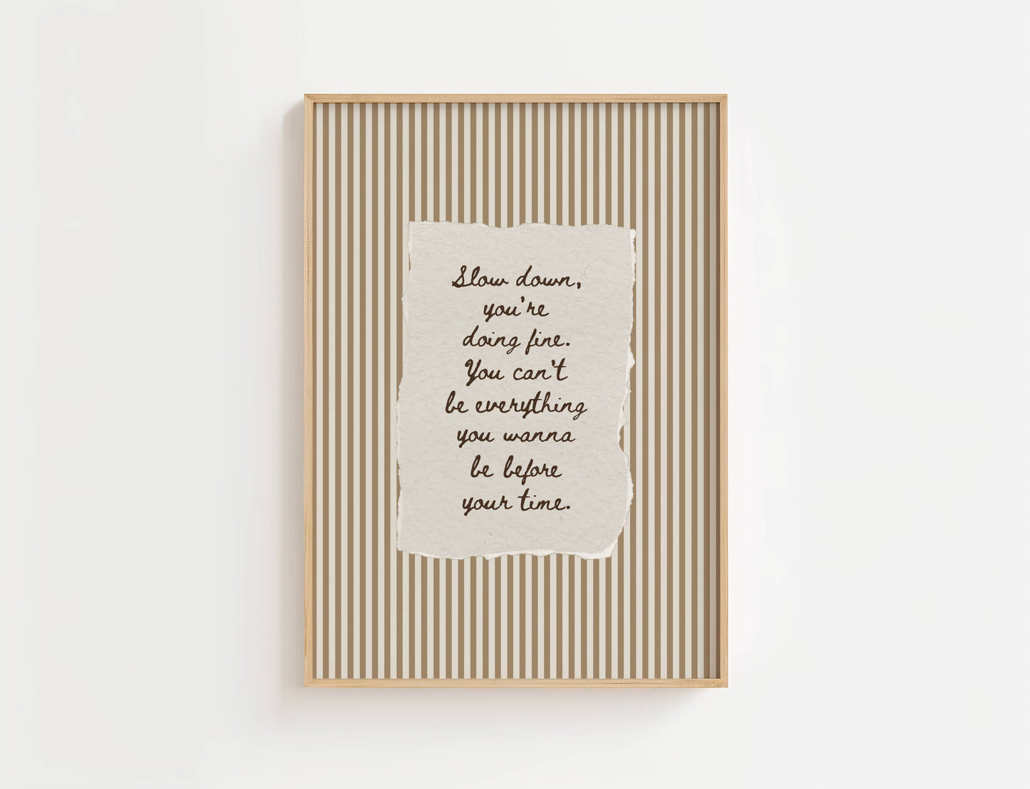Slow Down You're Doing Fine Vintage Stripe Print | Digital Download