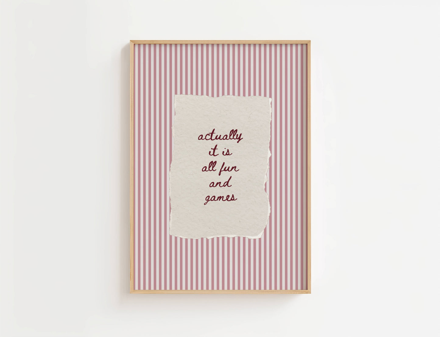 Actually It Is All Fun And Games Vintage Stripe Print | Digital Download