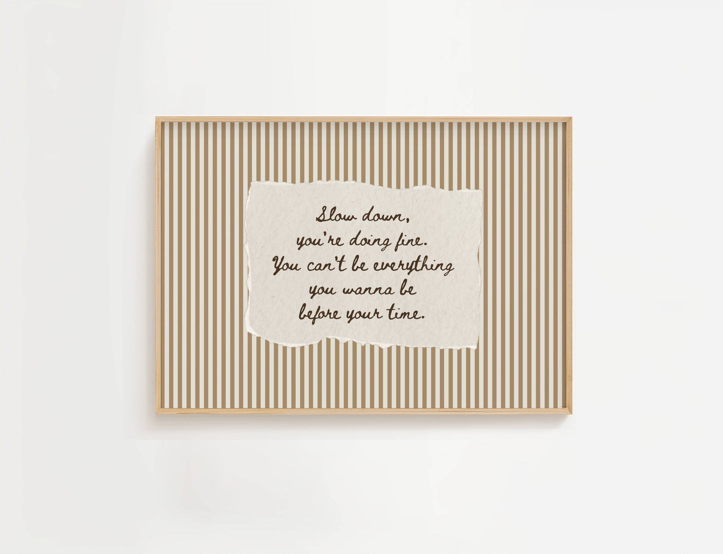 Slow Down You're Doing Fine Vintage Stripe Print | Digital Download