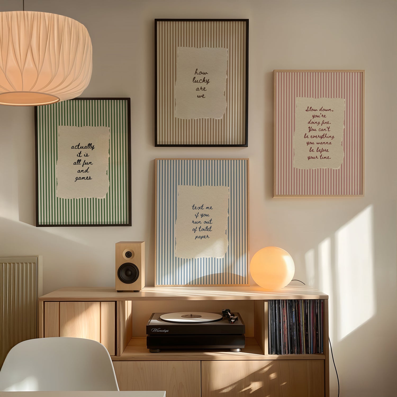 Vintage Stripe Quote Prints