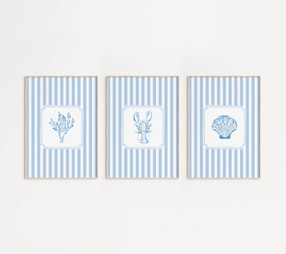 Coastal Art Set of 3 Prints | Digital Download