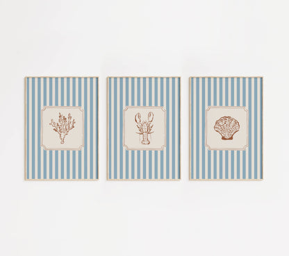Coastal Art Set of 3 Prints | Digital Download