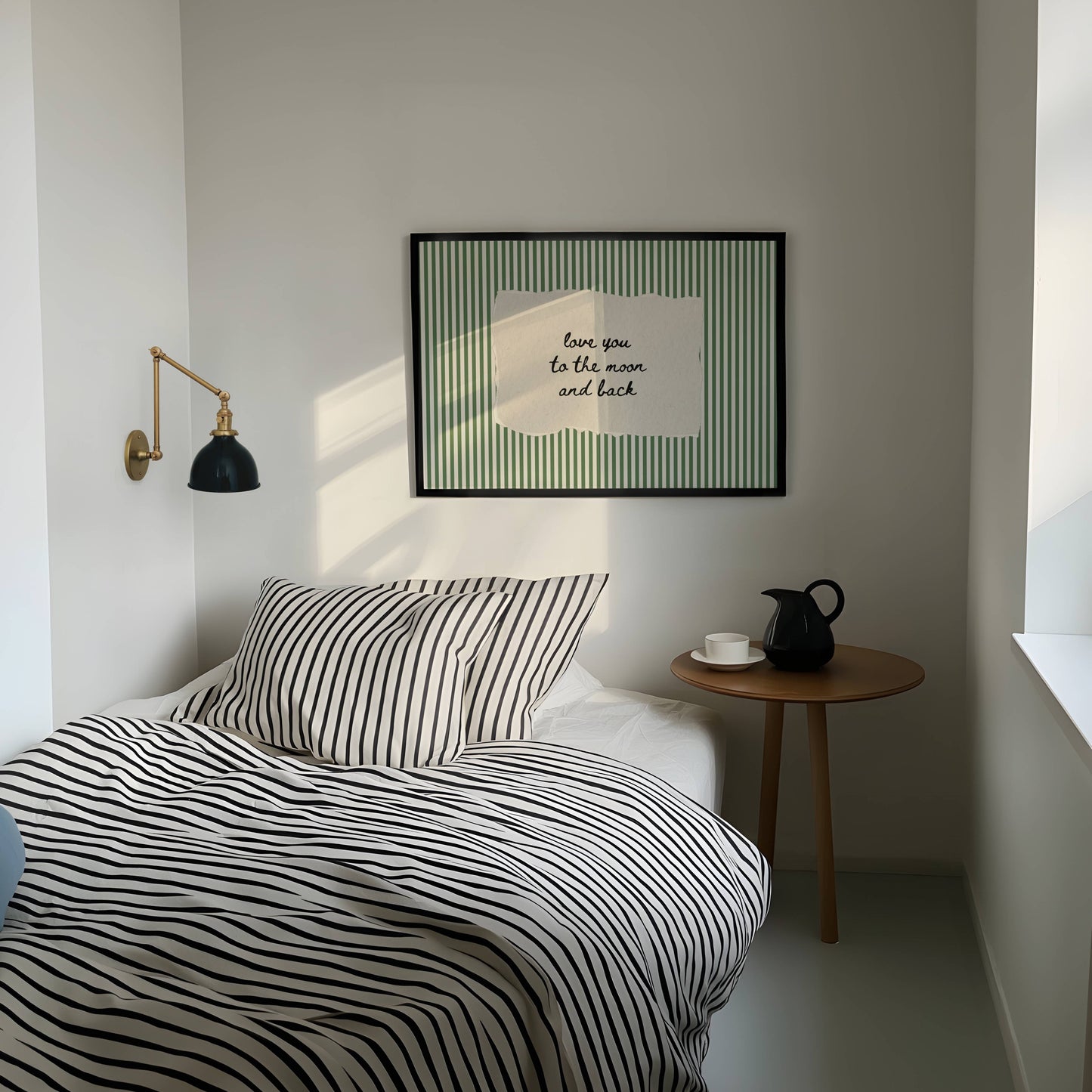 Love You to the Moon Vintage Stripe Print | Digital Download