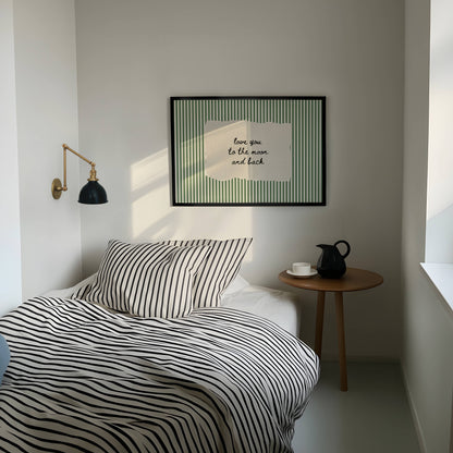 Love You to the Moon Vintage Stripe Print | Digital Download