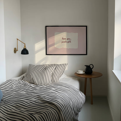 Love You Goodnight Vintage Stripe Print | Digital Download