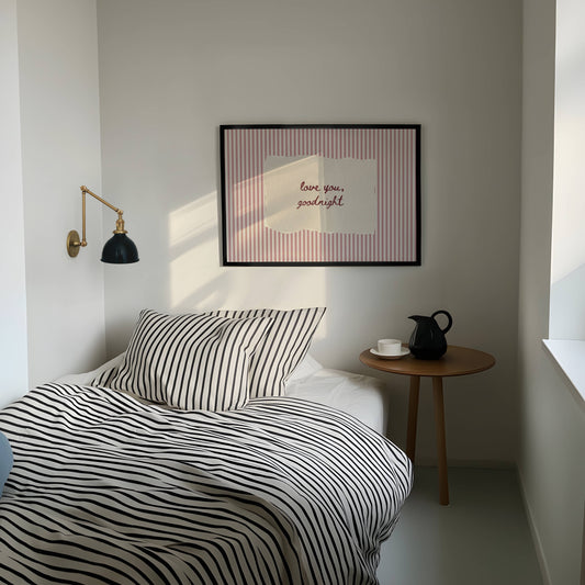 Love You Goodnight Vintage Stripe Print | Digital Download