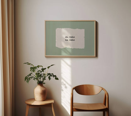 Mi Casa Su Casa Vintage Stripe Print | Digital Download