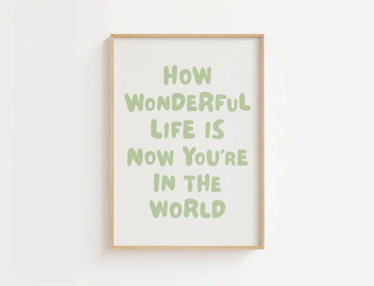 How Wonderful Life Is Nursery Quote Print | Digital Download