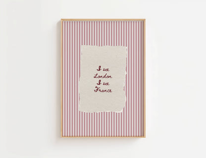 I See London I See France Vintage Stripe Print | Digital Download