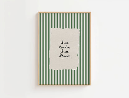 I See London I See France Vintage Stripe Print | Digital Download