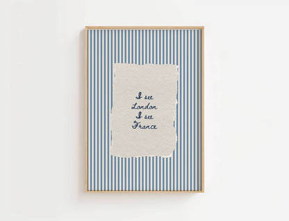 I See London I See France Vintage Stripe Print | Digital Download