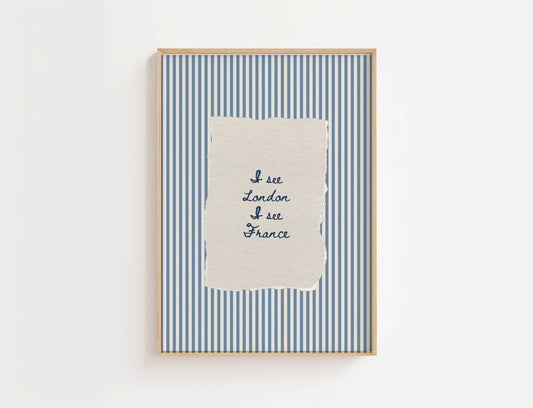 I See London I See France Vintage Stripe Print | Digital Download