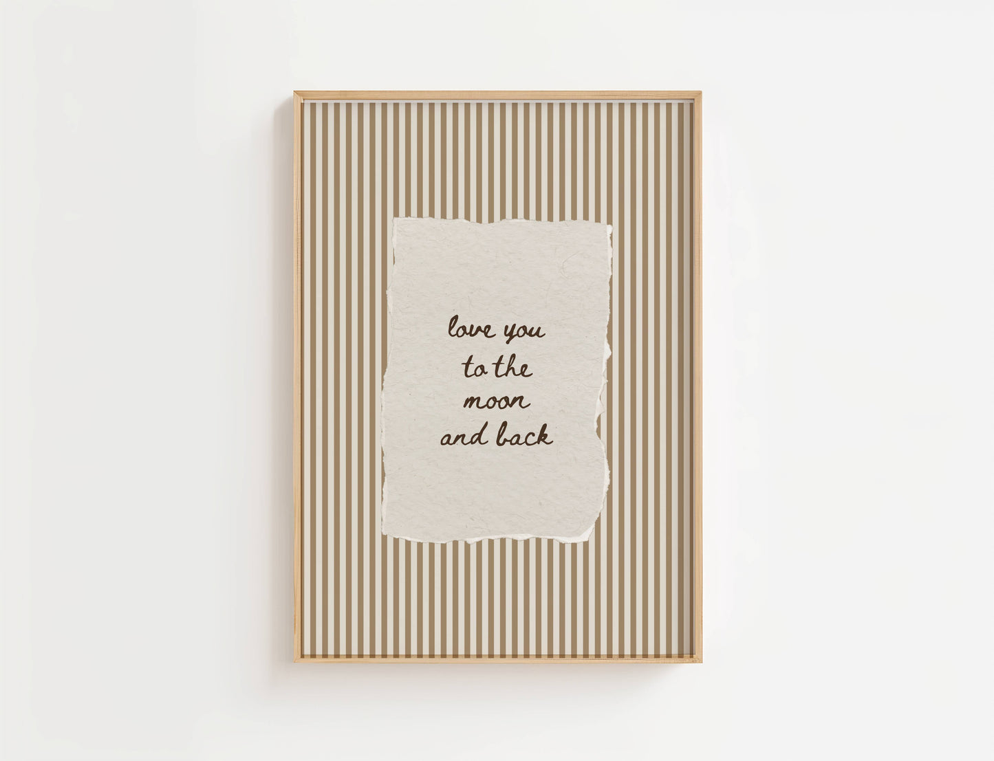 Love You to the Moon Vintage Stripe Print | Digital Download
