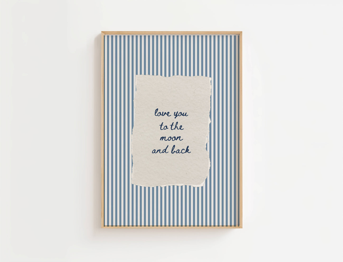 Love You to the Moon Vintage Stripe Print | Digital Download