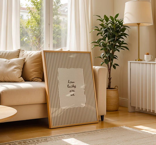 How Lucky Are We Vintage Stripe Print | Digital Download
