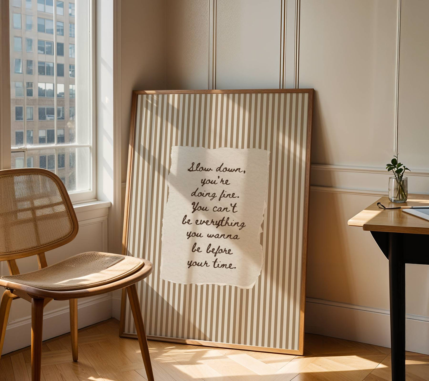 Slow Down You're Doing Fine Vintage Stripe Print | Digital Download