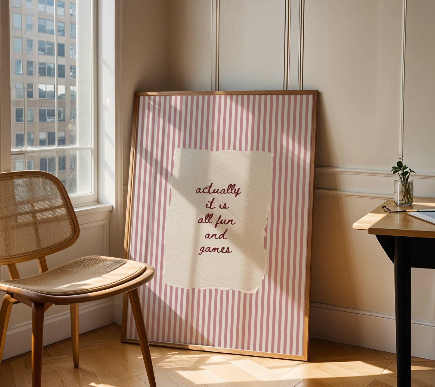 Actually It Is All Fun And Games Vintage Stripe Print | Digital Download