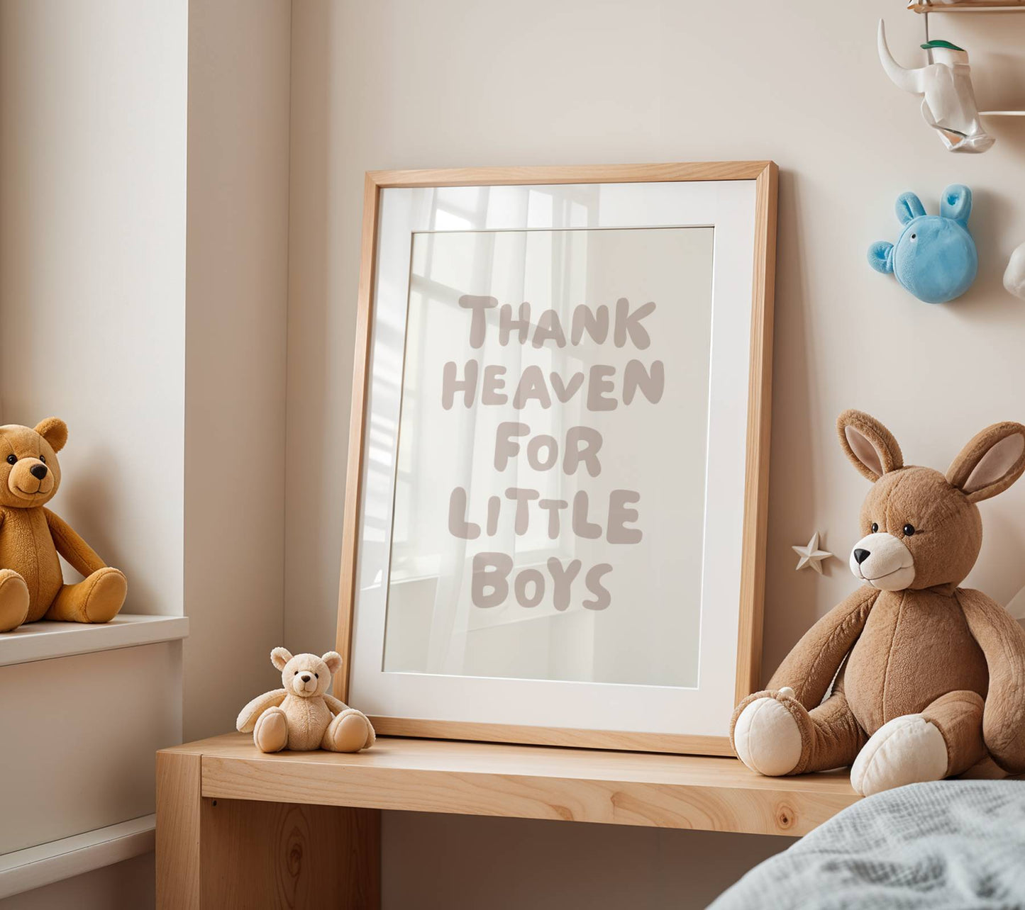 Thank Heaven For Little Boys Nursery Print | Digital Download