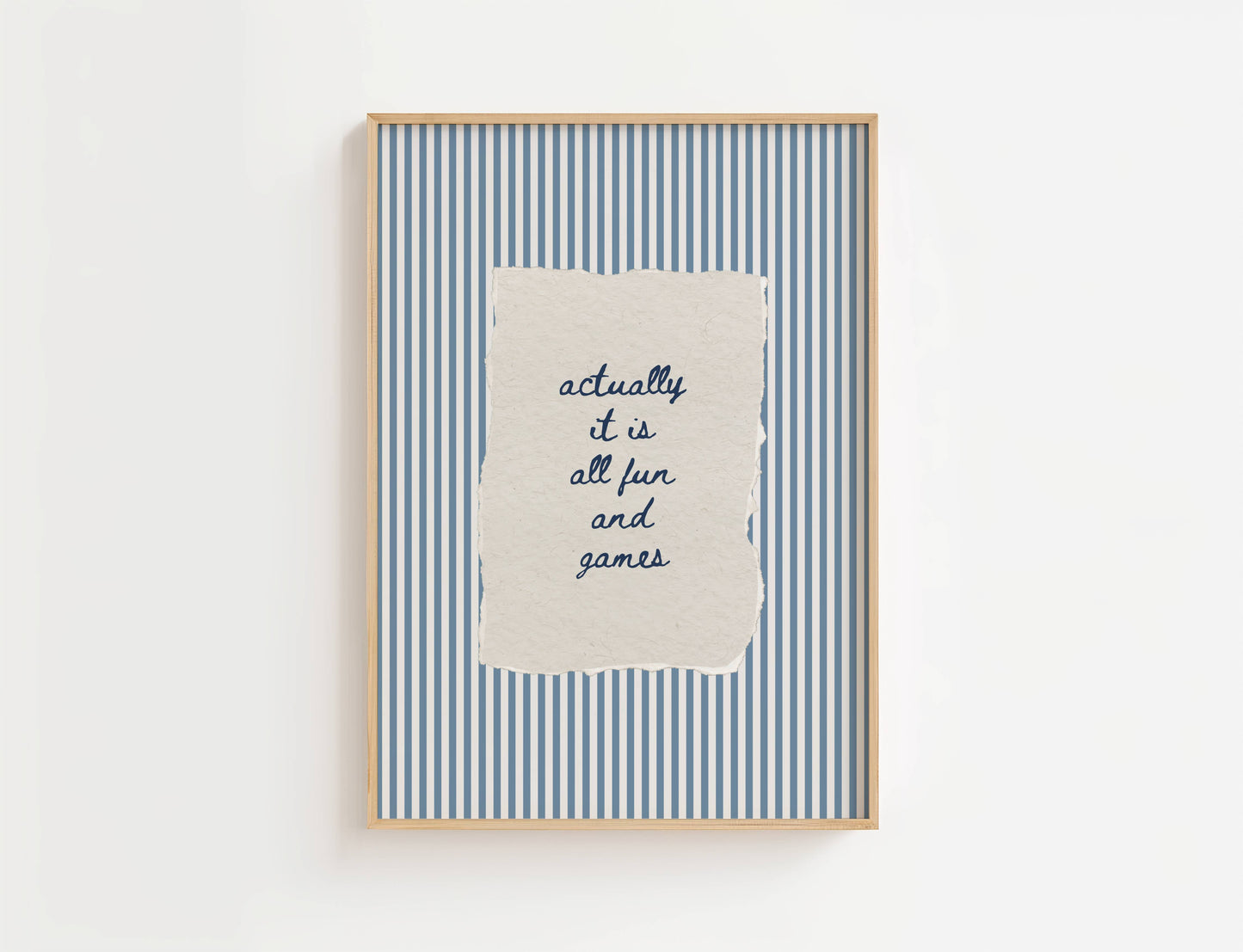 Actually It Is All Fun And Games Vintage Stripe Print | Digital Download