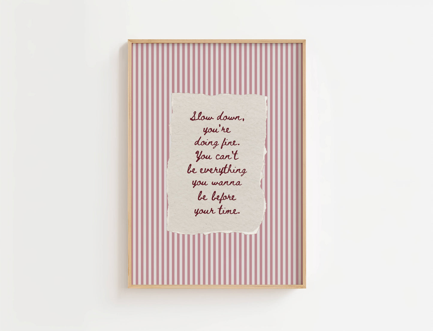 Slow Down You're Doing Fine Vintage Stripe Print | Digital Download