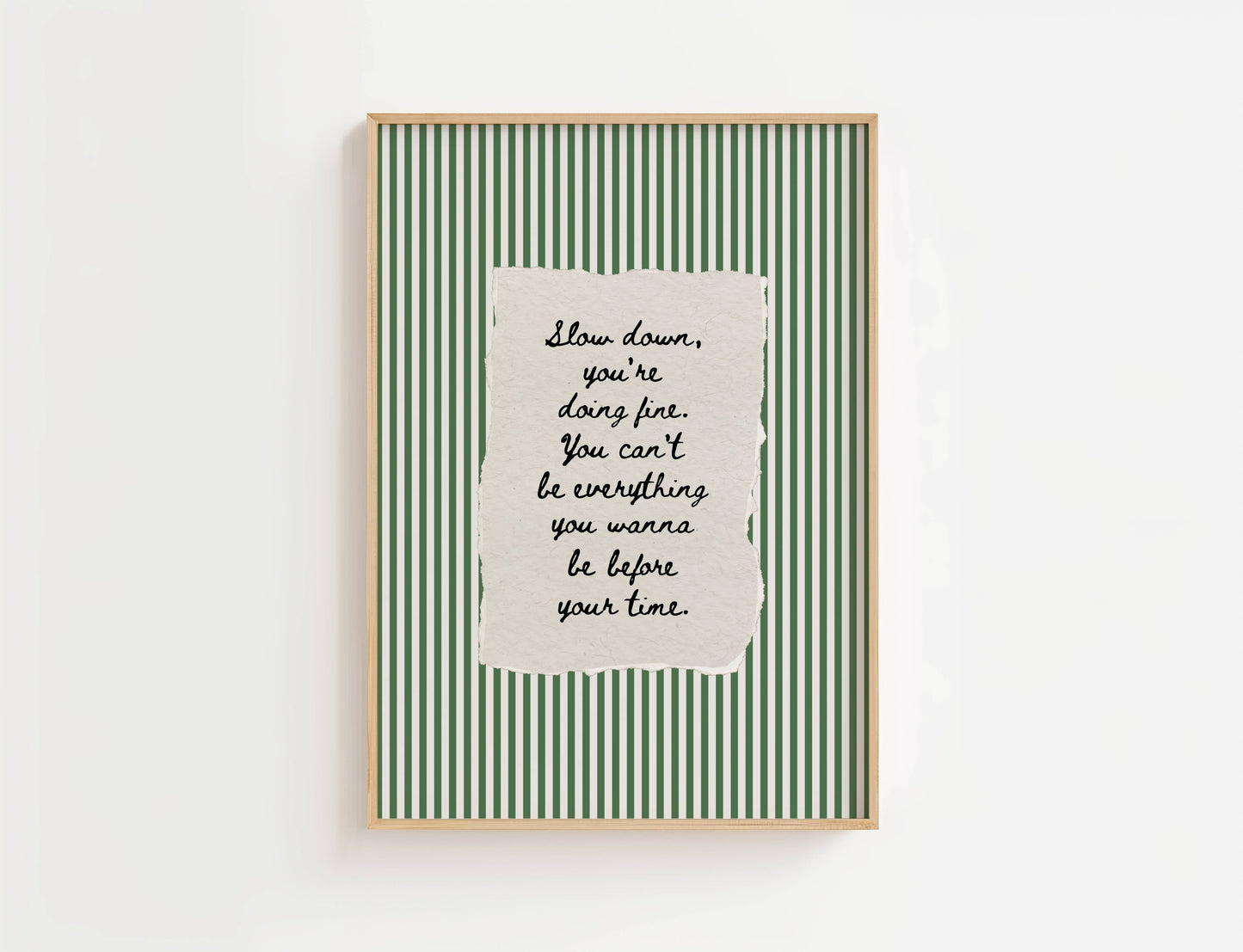 Slow Down You're Doing Fine Vintage Stripe Print | Digital Download