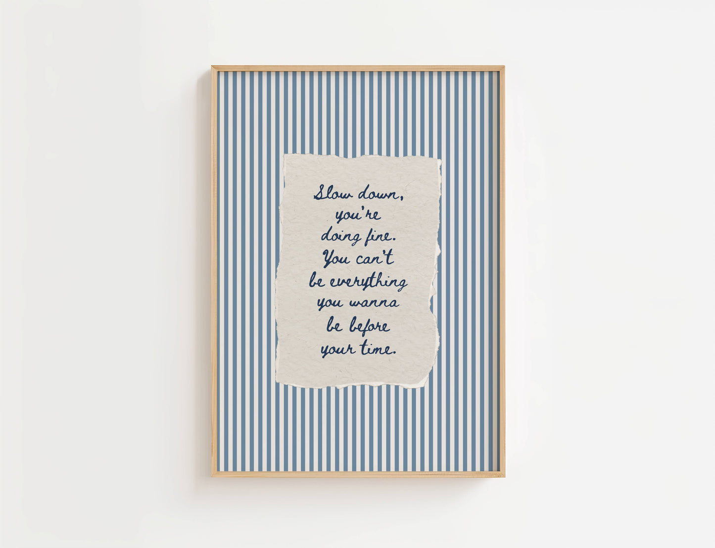 Slow Down You're Doing Fine Vintage Stripe Print | Digital Download