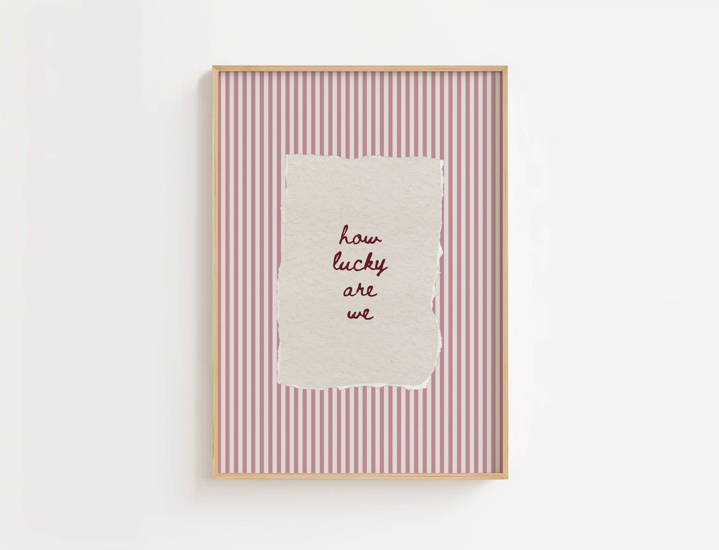 How Lucky Are We Vintage Stripe Print | Digital Download