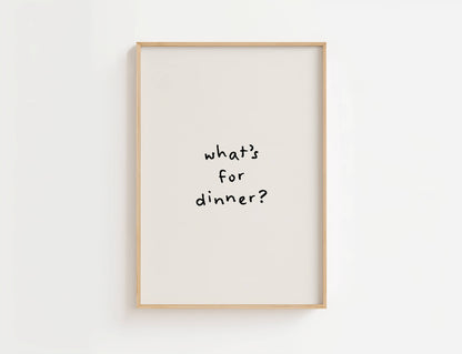 What’s for Dinner Kitchen Quote Print | Digital Download