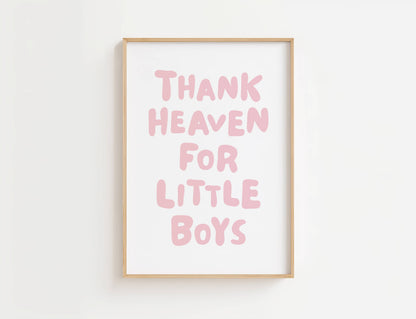 Thank Heaven For Little Boys Nursery Print | Digital Download