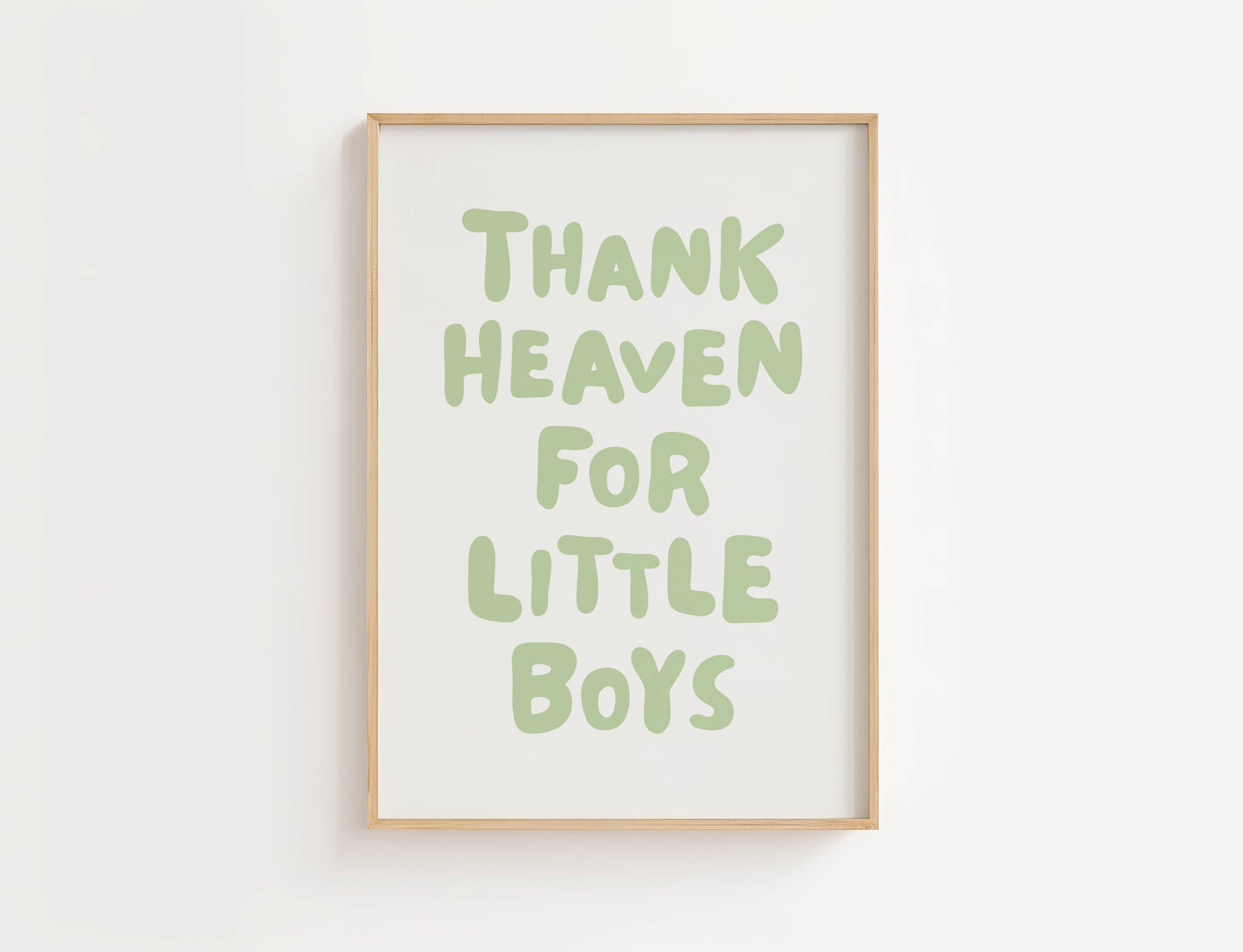 Thank Heaven For Little Boys Nursery Print | Digital Download