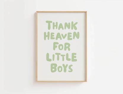 Thank Heaven For Little Boys Nursery Print | Digital Download