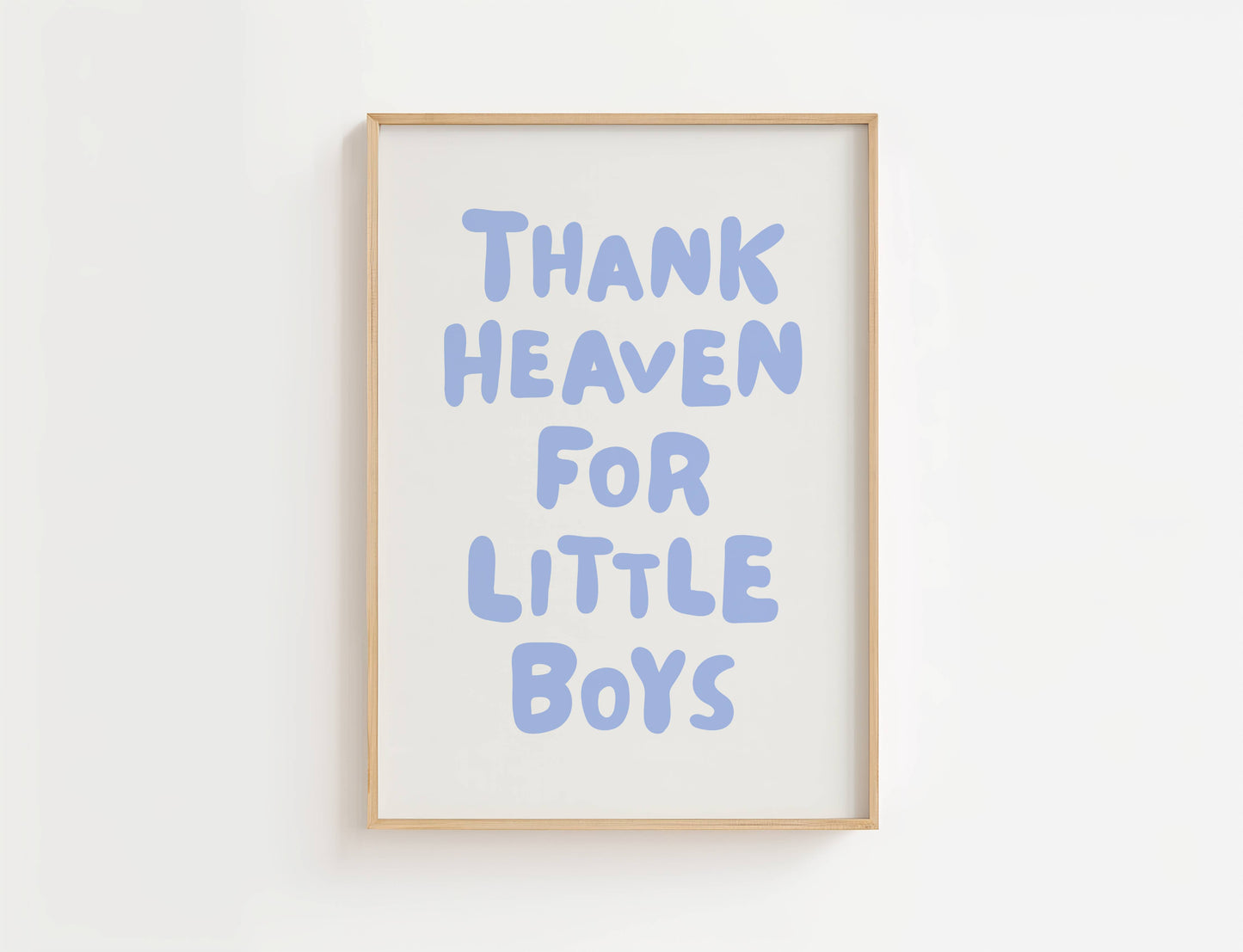 Thank Heaven For Little Boys Nursery Print | Digital Download