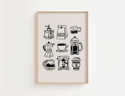 Coffee Bar Kitchen Print | Digital Download