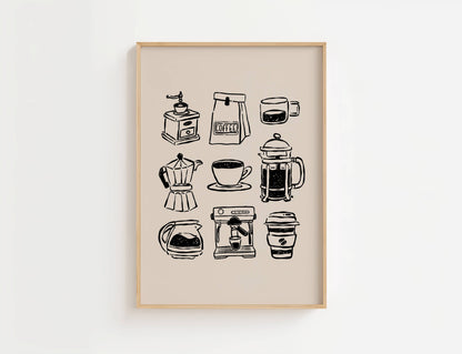 Coffee Bar Kitchen Print | Digital Download