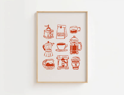 Coffee Bar Kitchen Print | Digital Download