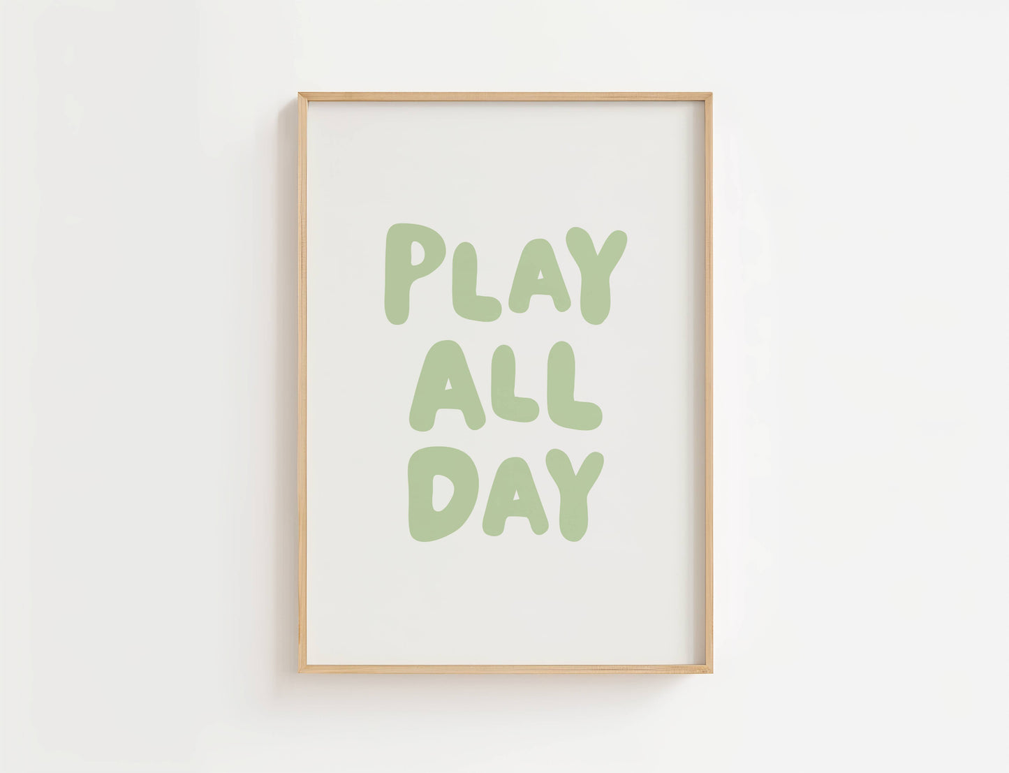 Play All Day Nursery Quote Print | Digital Download