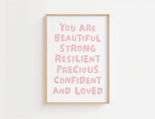 You Are Beautiful Affirmation Quote Print | Digital Download