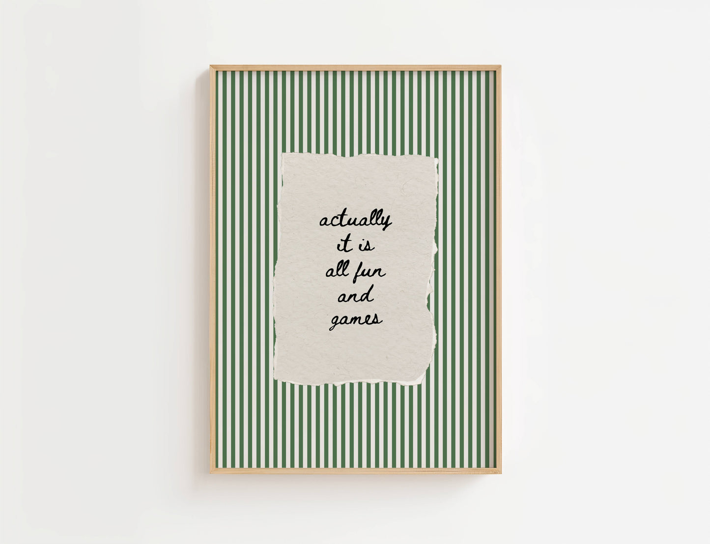Actually It Is All Fun And Games Vintage Stripe Print | Digital Download