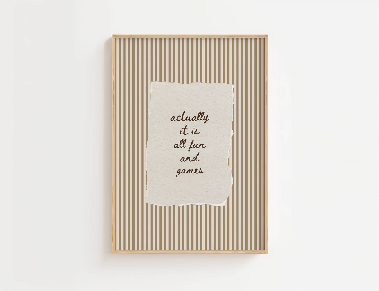 Actually It Is All Fun And Games Vintage Stripe Print | Digital Download
