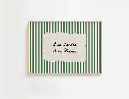 I See London I See France Vintage Stripe Print | Digital Download