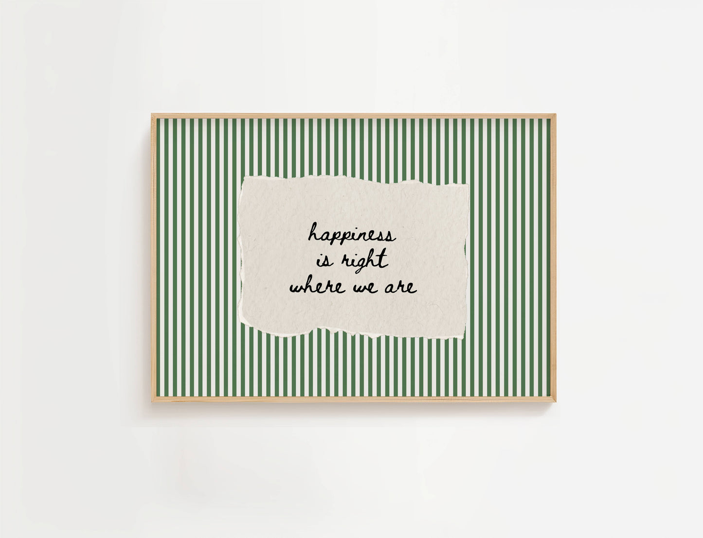 Happiness Is Right Where We Are Vintage Stripe Print | Digital Download
