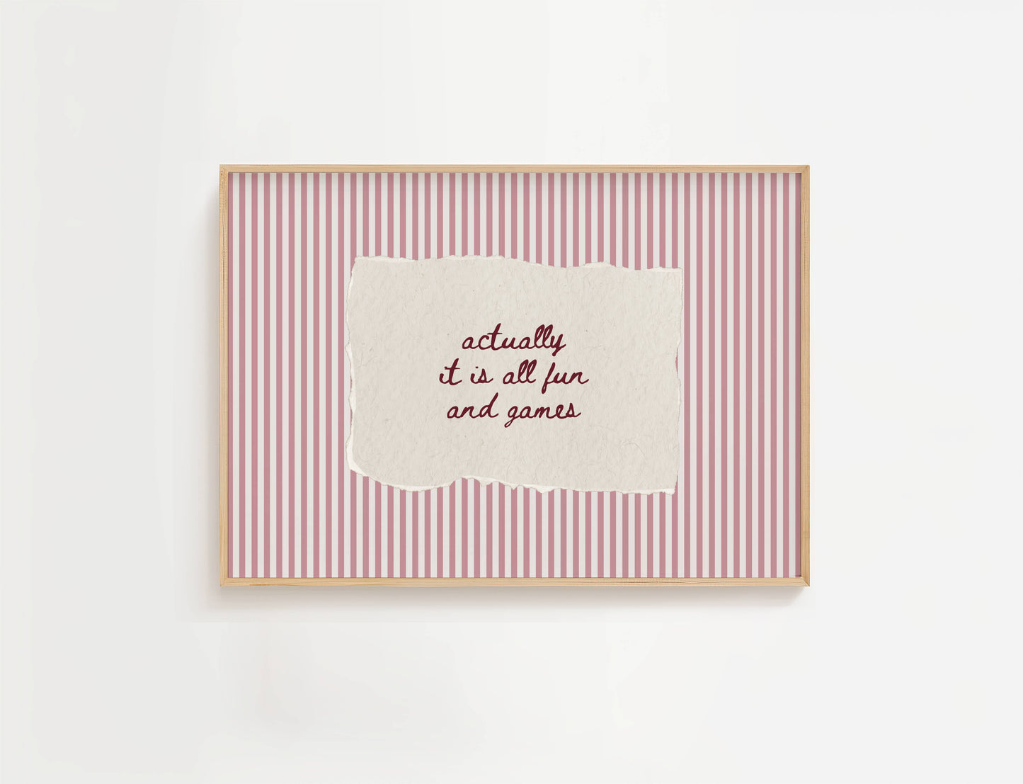 Actually It Is All Fun And Games Vintage Stripe Print | Digital Download
