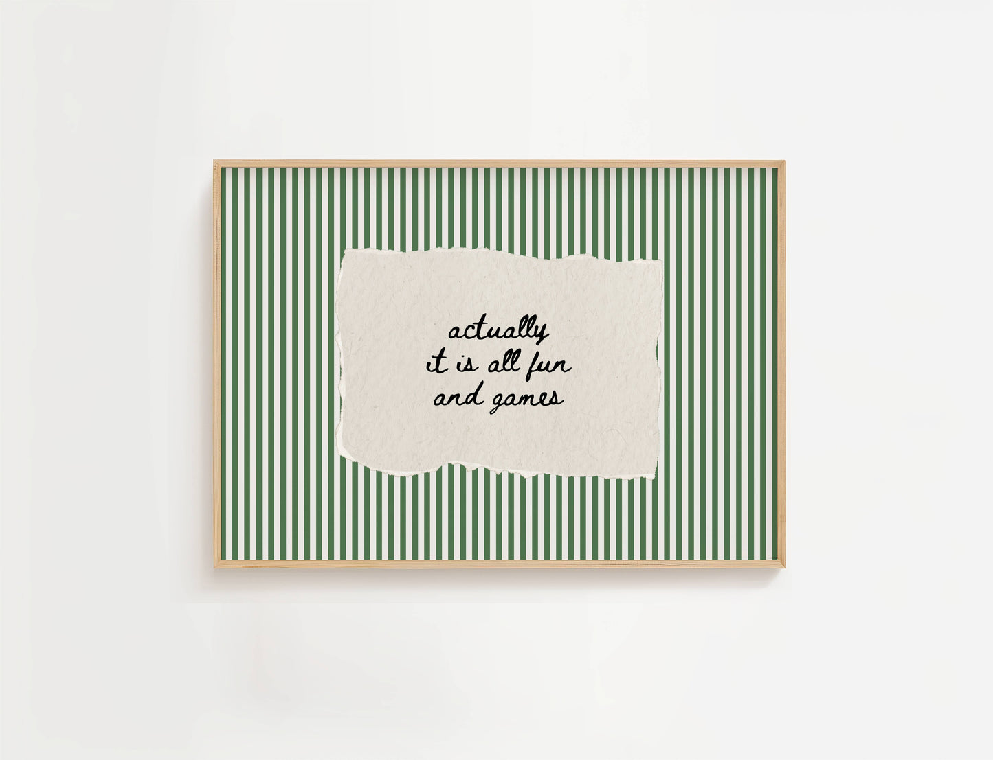 Actually It Is All Fun And Games Vintage Stripe Print | Digital Download