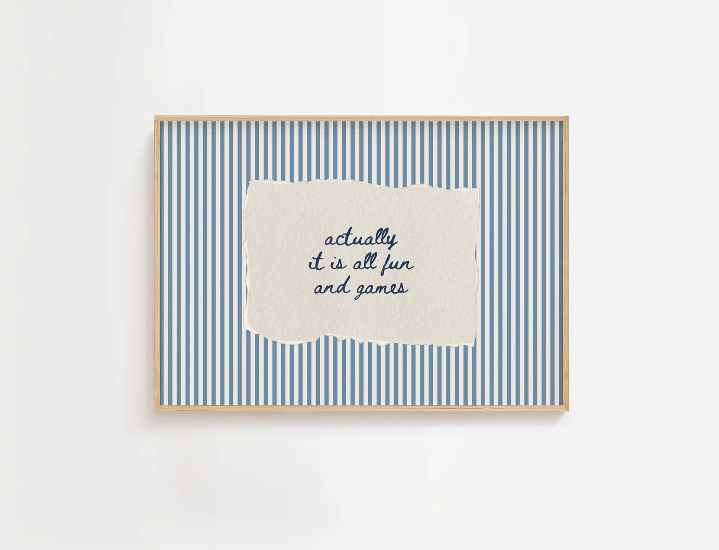 Actually It Is All Fun And Games Vintage Stripe Print | Digital Download