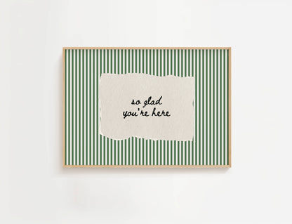 So Glad You're Here Vintage Stripe Print | Digital Download