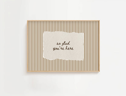 So Glad You're Here Vintage Stripe Print | Digital Download