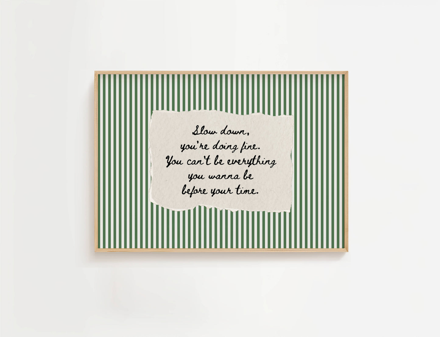 Slow Down You're Doing Fine Vintage Stripe Print | Digital Download