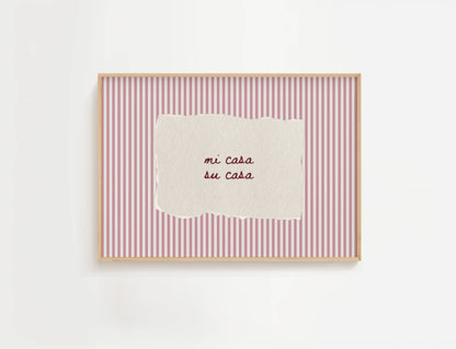 Mi Casa Su Casa Vintage Stripe Print | Digital Download